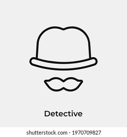 detective icon vector. Linear style sign for mobile concept and web design. detective symbol illustration. Pixel vector graphics - Vector.