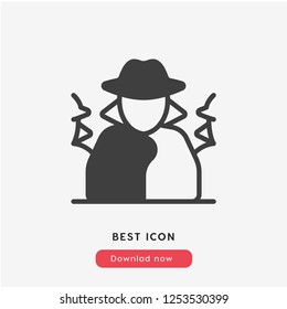 detective icon vector. Mafia symbol. Mystery icon.