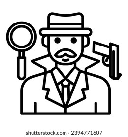 Detective icon vector on trendy vector