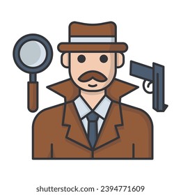 Detective icon vector on trendy vector