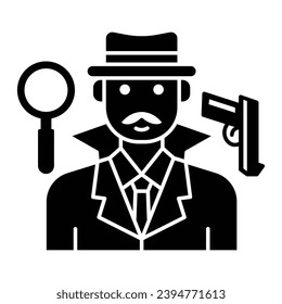 Detective icon vector on trendy vector