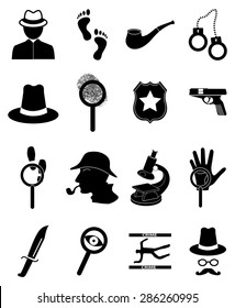 Detective icons set