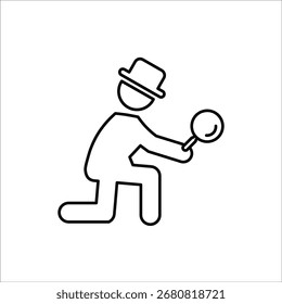 detective icons. simple line vector