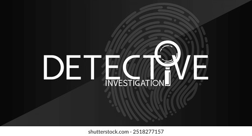 Detective investigation. Logo, emblem. Design poster, business card, website of detective agency 