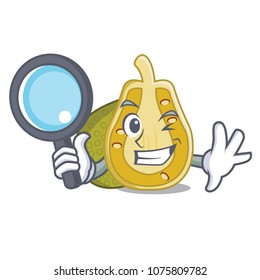 Detective jackfruit character cartoon style