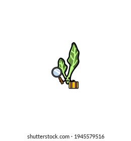 Detective Kale Cartoon Character Vector Illustration Design. Outline, Cute, Funny Style. Recomended For Children Book, Cover Book, And Other.