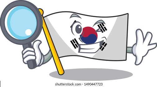 Detective korean flag in the cartoon shape