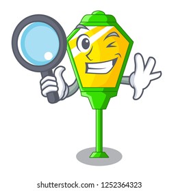 Detective lamp post in isolated on mascot