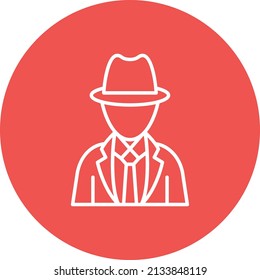 Detective line circle icon vector image. Can also be used for web apps, mobile apps and print media.