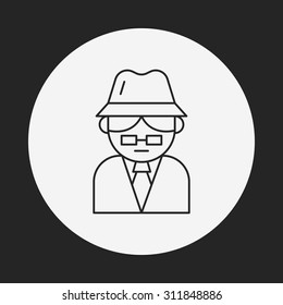 detective line icon