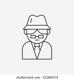 detective line icon