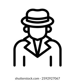 detective line icon illustration vector graphic. Simple element illustration vector graphic, suitable for app, websites, and presentations isolated on white background