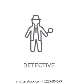 Detective linear icon. Modern outline Detective logo concept on white background from Professions collection. Suitable for use on web apps, mobile apps and print media.