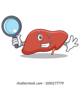 Detective liver character cartoon style