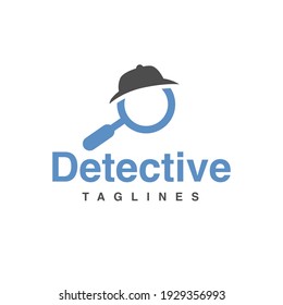 Detective Logo Cap And Magnifier Symbol