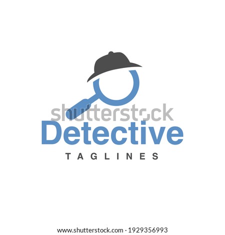 Detective Logo Cap and Magnifier Symbol