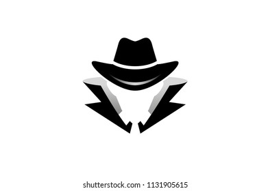 Detective Logo Design Illustration