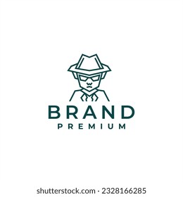 detective logo design mafia vector