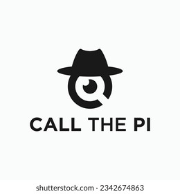 detective logo design vector silhouette illustration