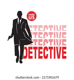 Detective Logo Great Silhouette Man His Stock Vector (Royalty Free ...