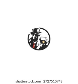 Diseño de Vector plano de icono de logotipo de detective.