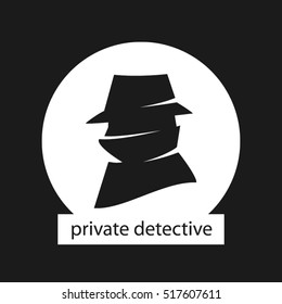 detective logo icon vector illustration eps10. Isolated badge for website or app - stock infographics