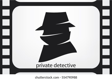 detective logo icon vector illustration eps10. Isolated badge for website or app - stock infographics.