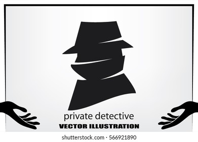 detective logo icon vector illustration eps10. Isolated badge for website or app - stock infographics.