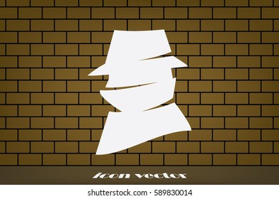 detective logo icon vector illustration eps10. Isolated badge for website or app - stock infographics