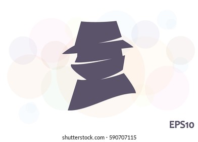 detective logo icon vector illustration eps10. Isolated badge for website or app - stock infographics.
