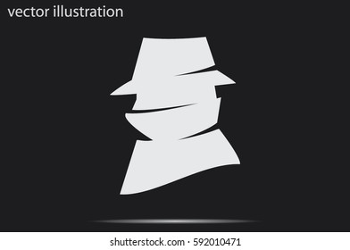 detective logo icon vector illustration eps10. Isolated badge for website or app - stock infographics