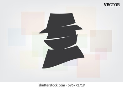 detective logo icon vector illustration eps10. Isolated badge for website or app - stock infographics