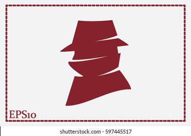 detective logo icon vector illustration eps10. Isolated badge for website or app - stock infographics