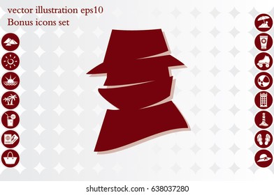 detective logo icon vector illustration eps10. Isolated badge for website or app - stock infographics