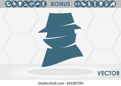 detective logo icon vector illustration eps10. Isolated badge for website or app - stock infographics