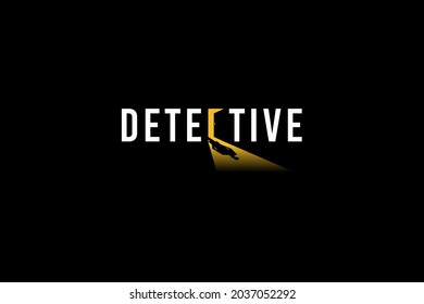 Detective logo vector graphic with a shadow of detective as letter c for any business.