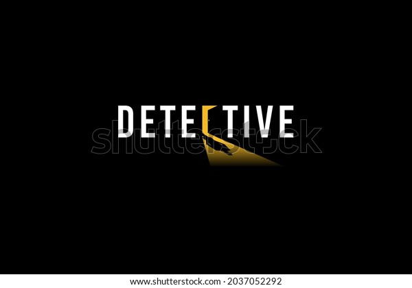 Detective logo vector graphic with a shadow of\
detective as letter c for any\
business.