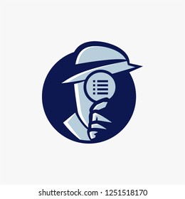 A detective is looking at the financial register