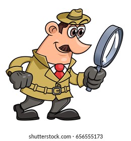 Detective is looking through the loupe 2