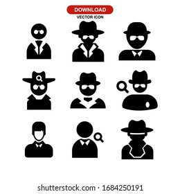 detective man icon or logo isolated sign symbol vector illustration - Collection of high quality black style vector icons
