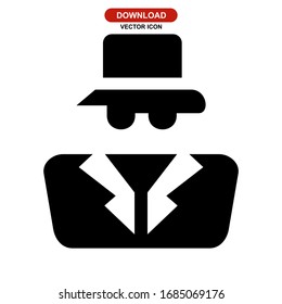 detective man icon or logo isolated sign symbol vector illustration - high quality black style vector icons
