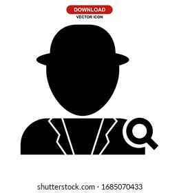 detective man icon or logo isolated sign symbol vector illustration - high quality black style vector icons
