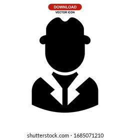 detective man icon or logo isolated sign symbol vector illustration - high quality black style vector icons
