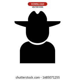 detective man icon or logo isolated sign symbol vector illustration - high quality black style vector icons
