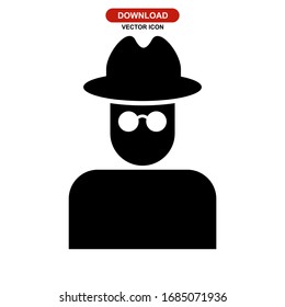 detective man icon or logo isolated sign symbol vector illustration - high quality black style vector icons
