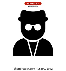 detective man icon or logo isolated sign symbol vector illustration - high quality black style vector icons
