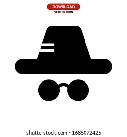 detective man icon or logo isolated sign symbol vector illustration - high quality black style vector icons
