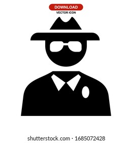 detective man icon or logo isolated sign symbol vector illustration - high quality black style vector icons
