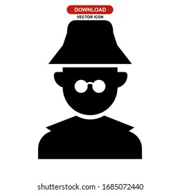 detective man icon or logo isolated sign symbol vector illustration - high quality black style vector icons
