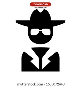 detective man icon or logo isolated sign symbol vector illustration - high quality black style vector icons
